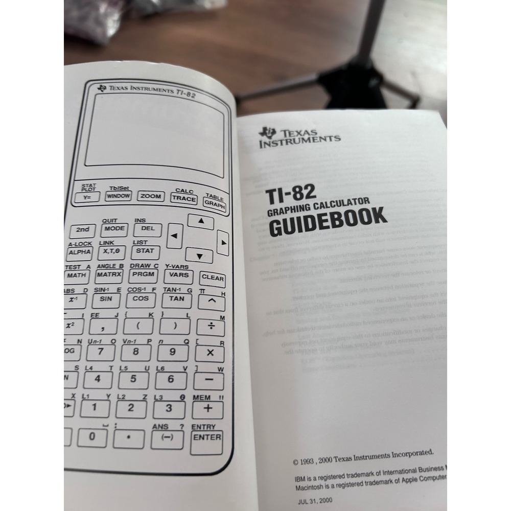 Texas Instruments TI-82 Graphing Calculator Guidebook 2000 - Picture 3 of 4